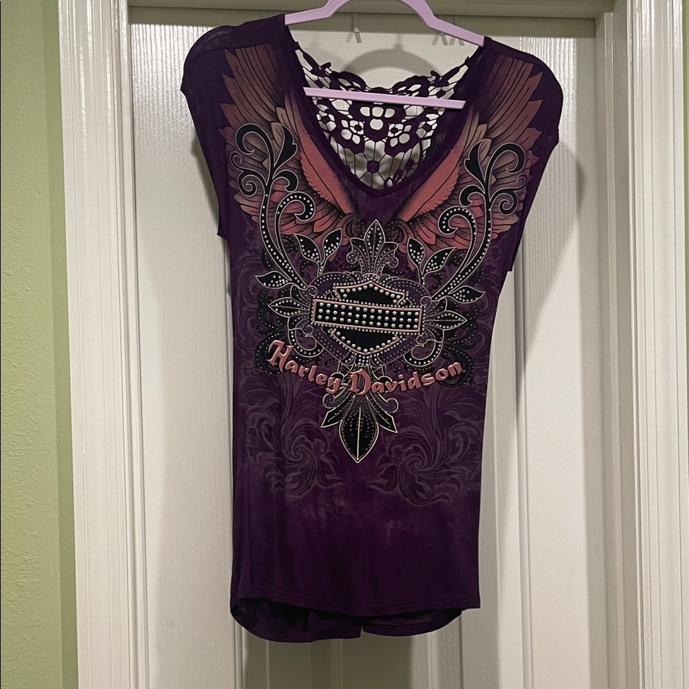 Harley-Davidson Women's Purple Graphic Tee